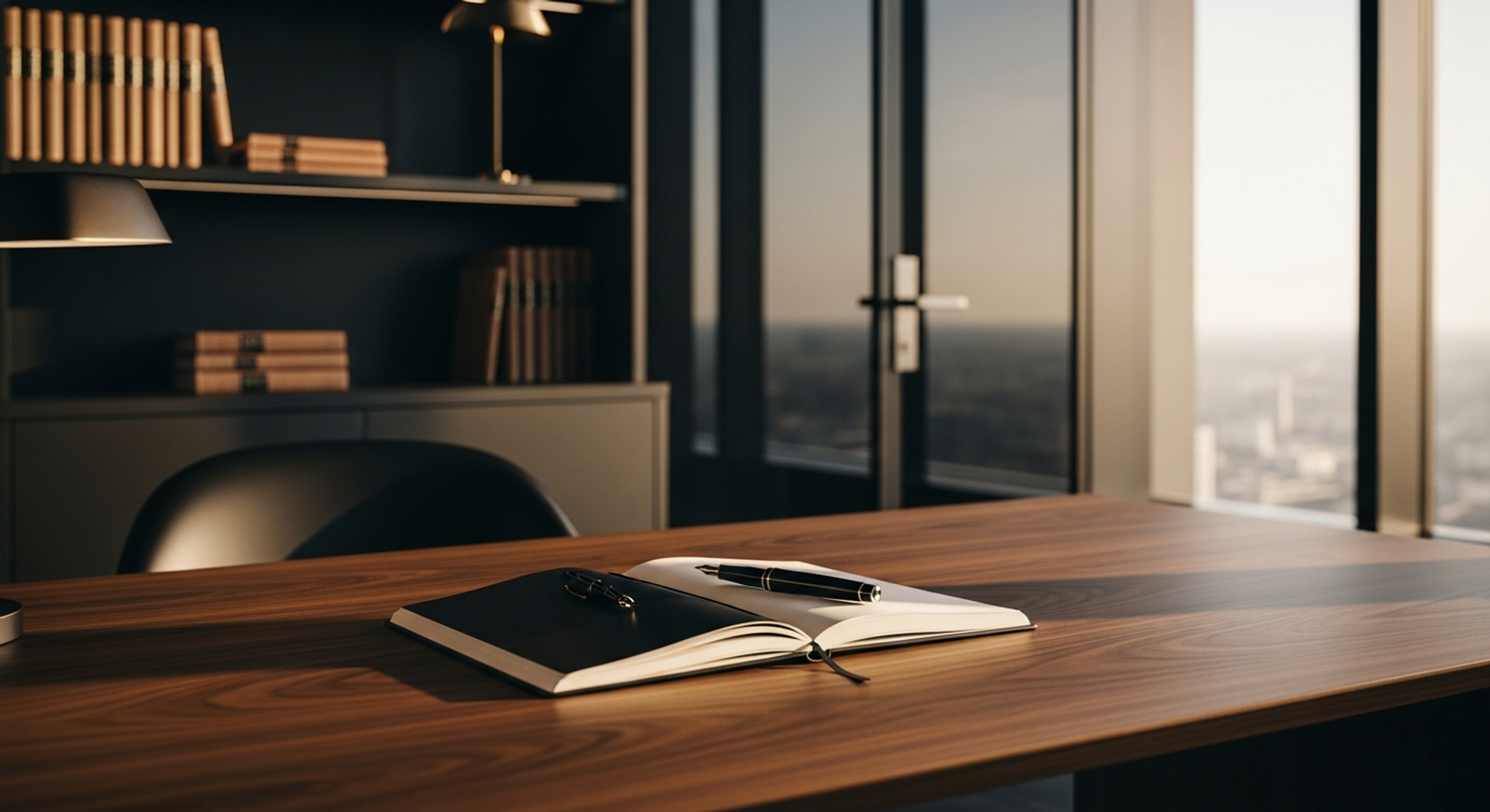 Content marketing strategy — editorial workspace with notebook and pen