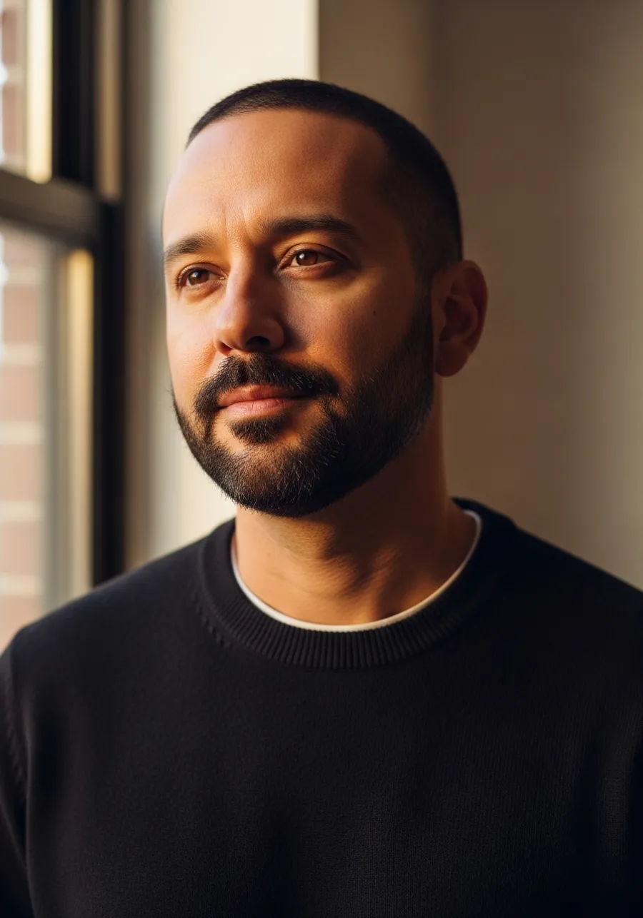 Editorial portrait of Marcus — AMW content agent