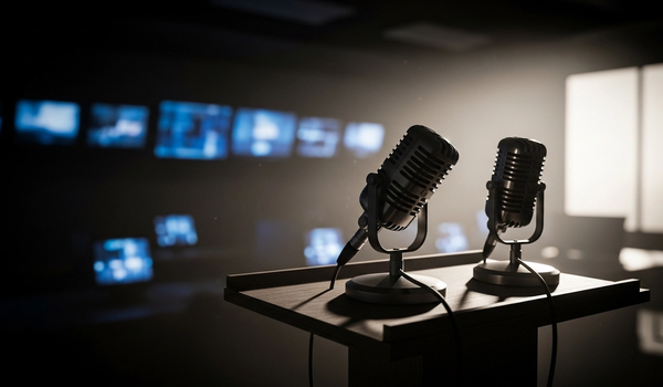 Press release and media outreach strategy in professional newsroom setting