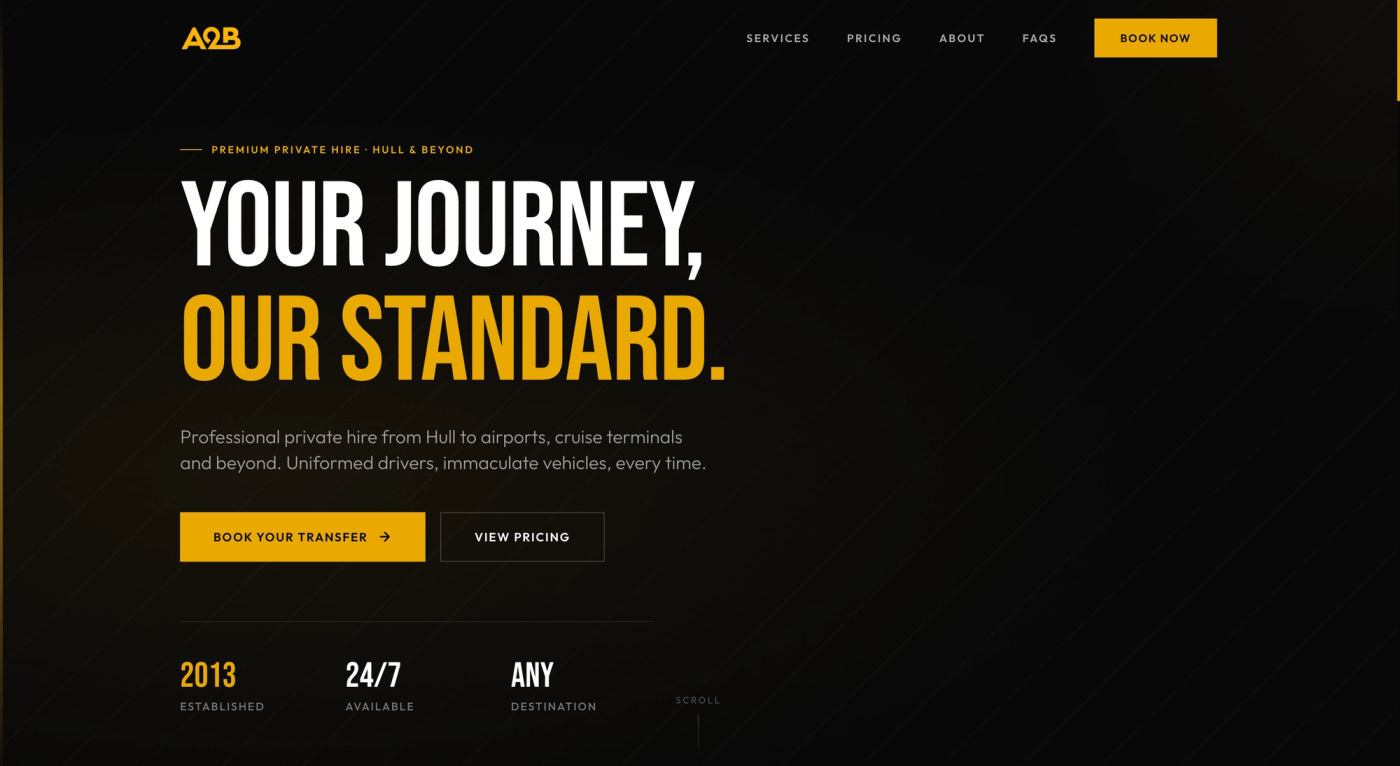 A2B Hull homepage