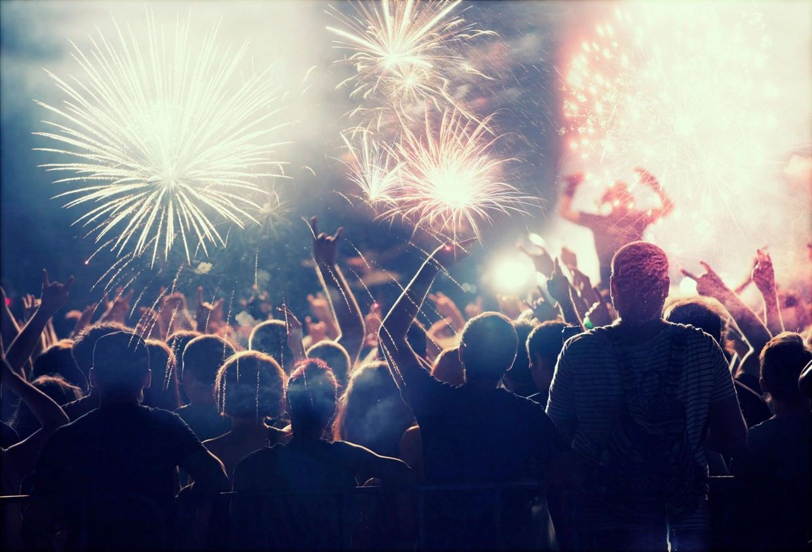 crowd watching fireworks