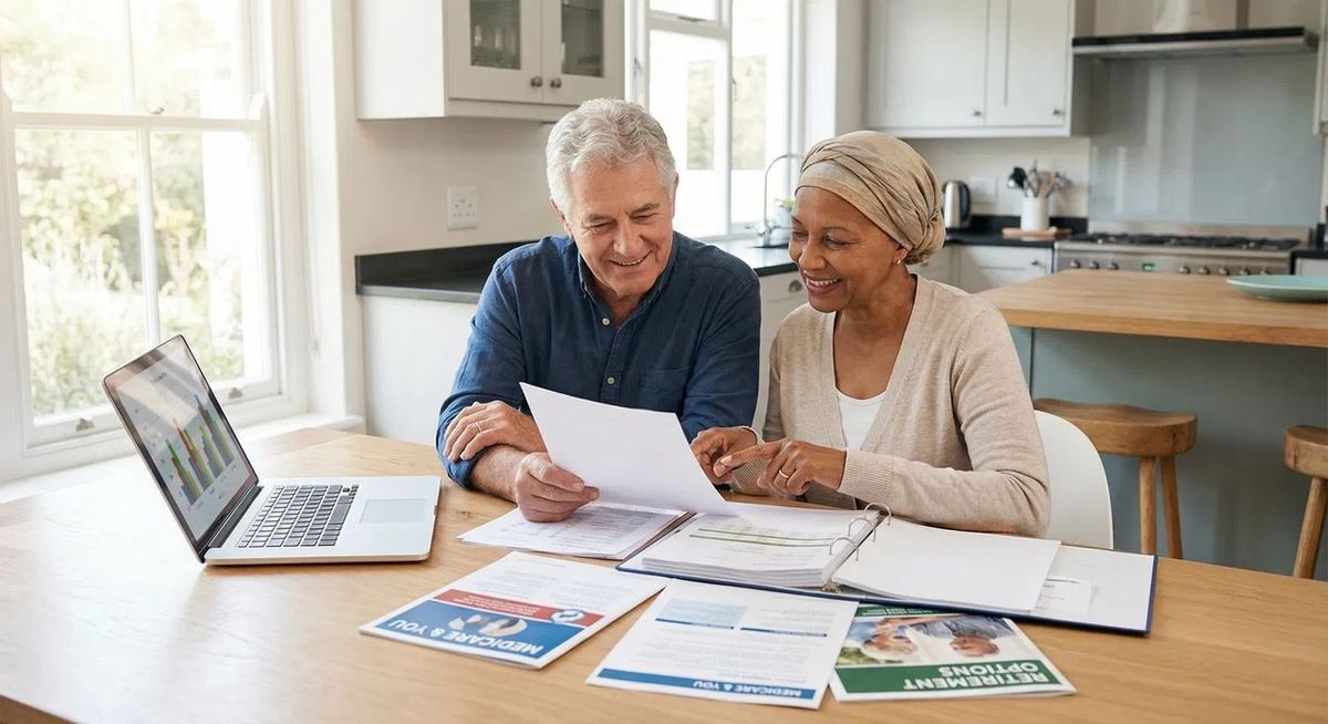 Older couple planning a retirement withdrawal strategy together