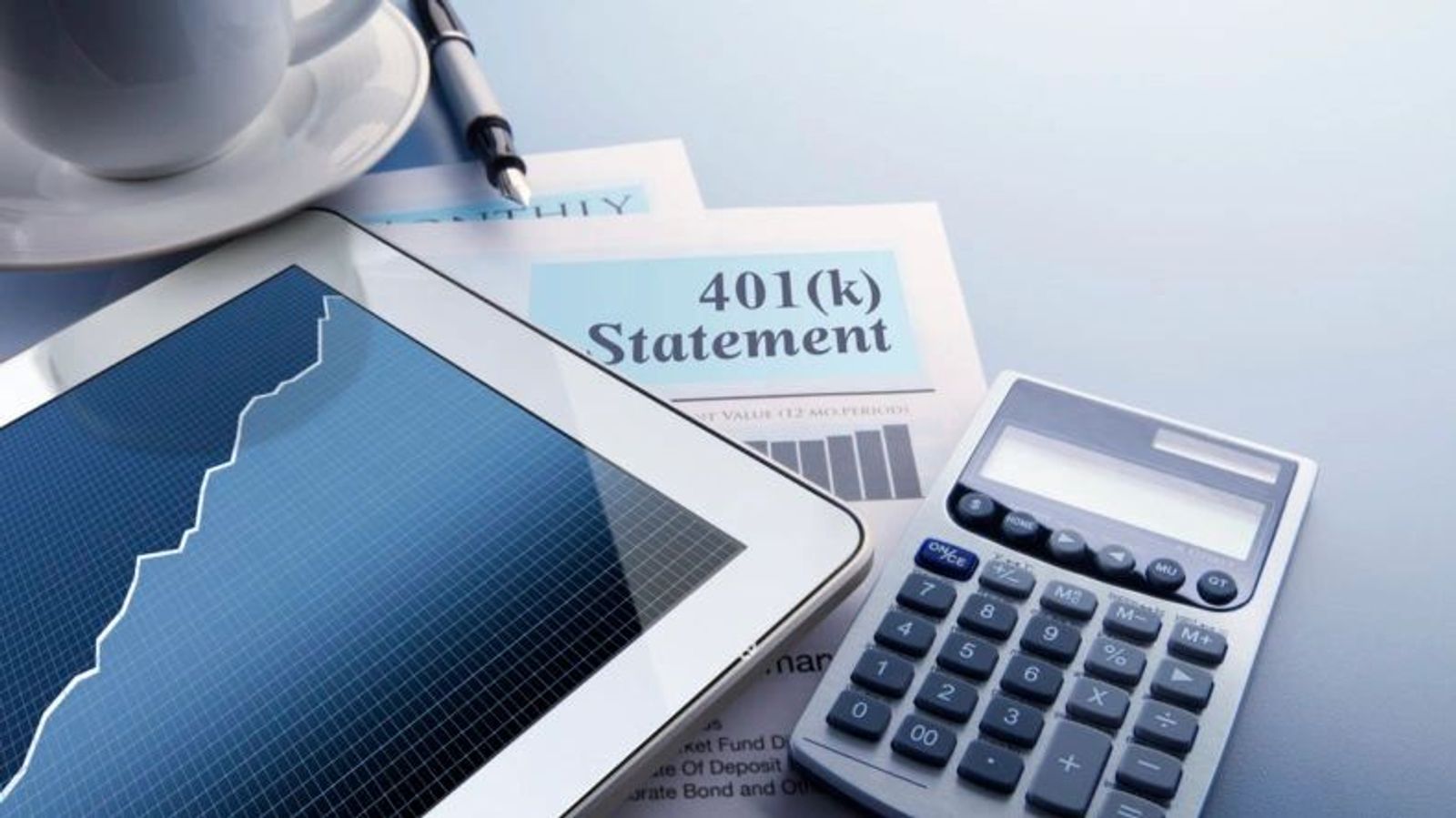 401(k) statement, retirement, calculator and graph 