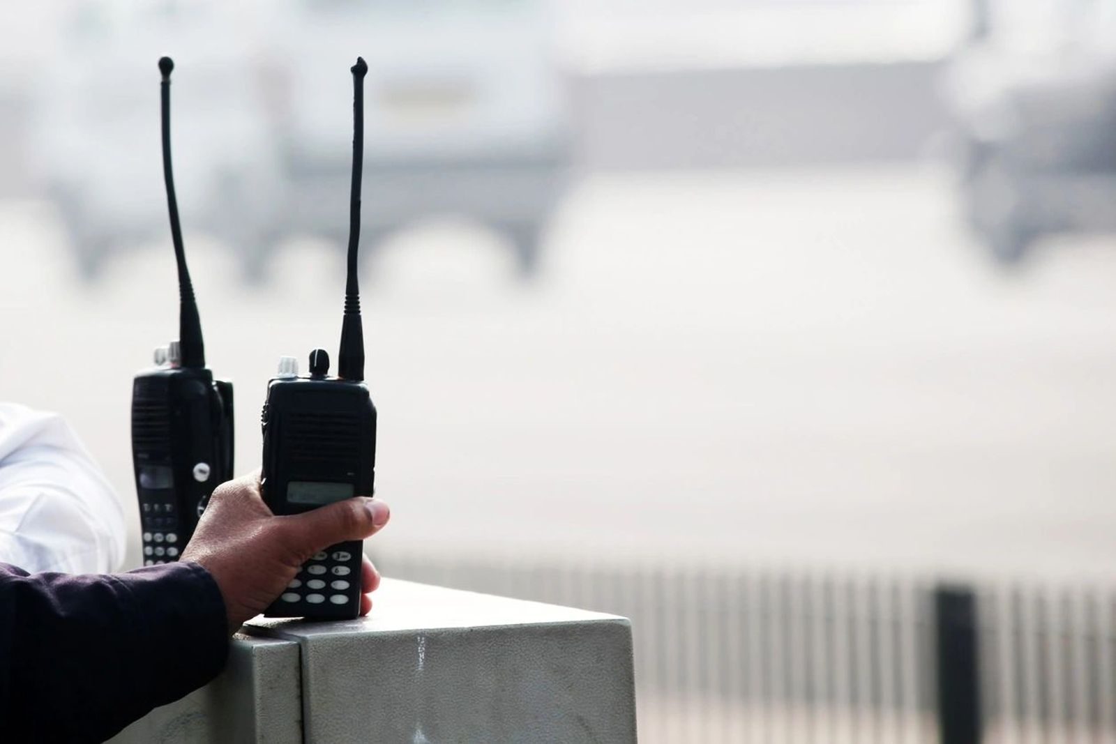 Walkie-talkies on a box about to be used