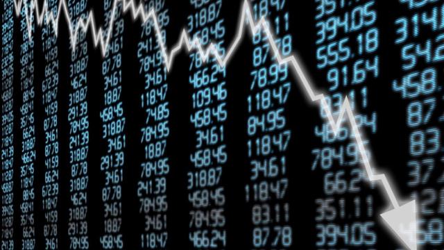 Graph of stocks crashing