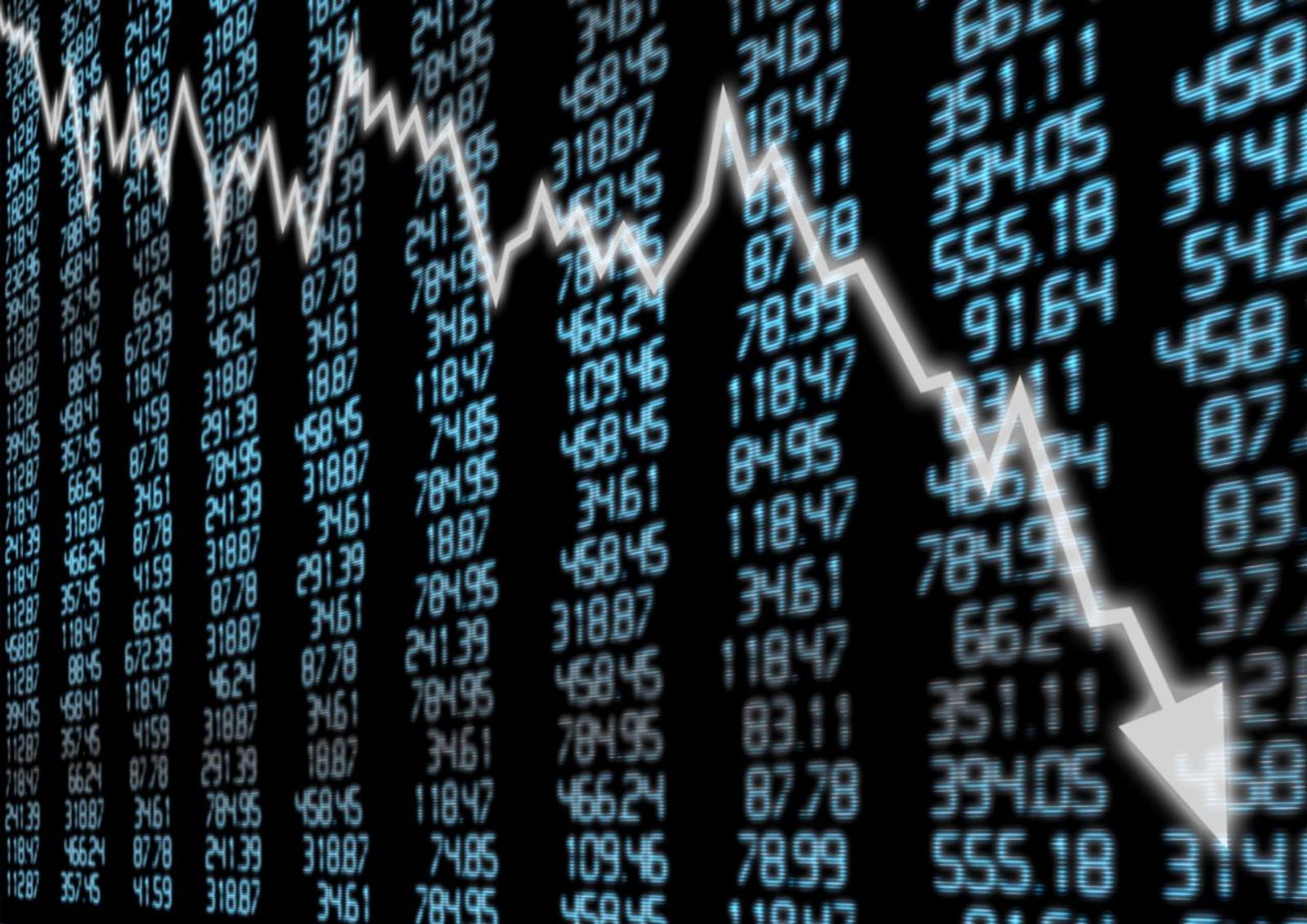Graph of stocks crashing