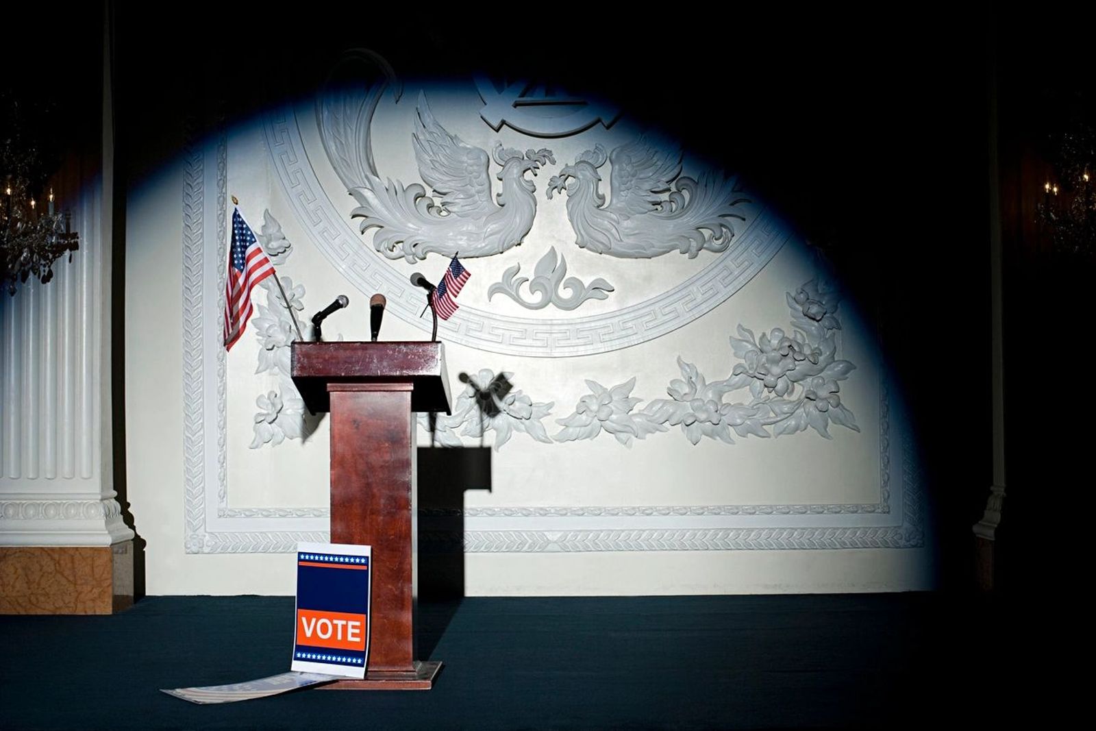 Empty election podium 