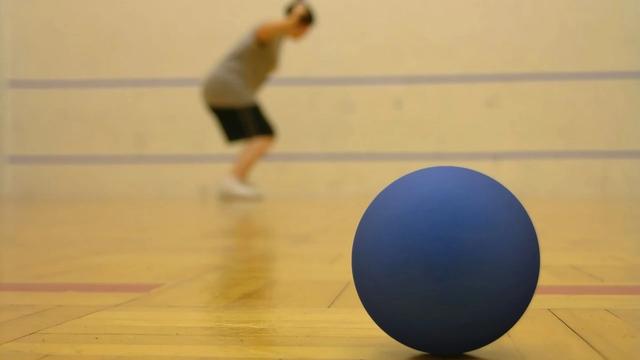 Gym floor with dodgeball 