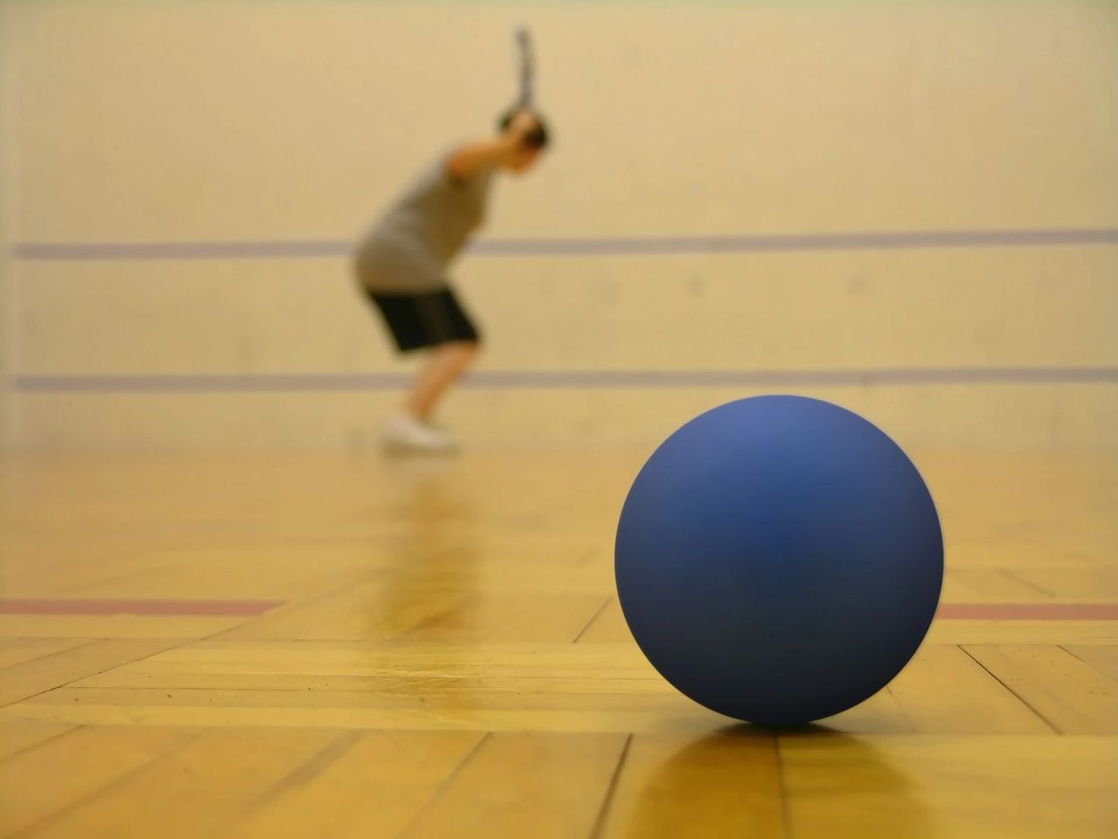 Gym floor with dodgeball 