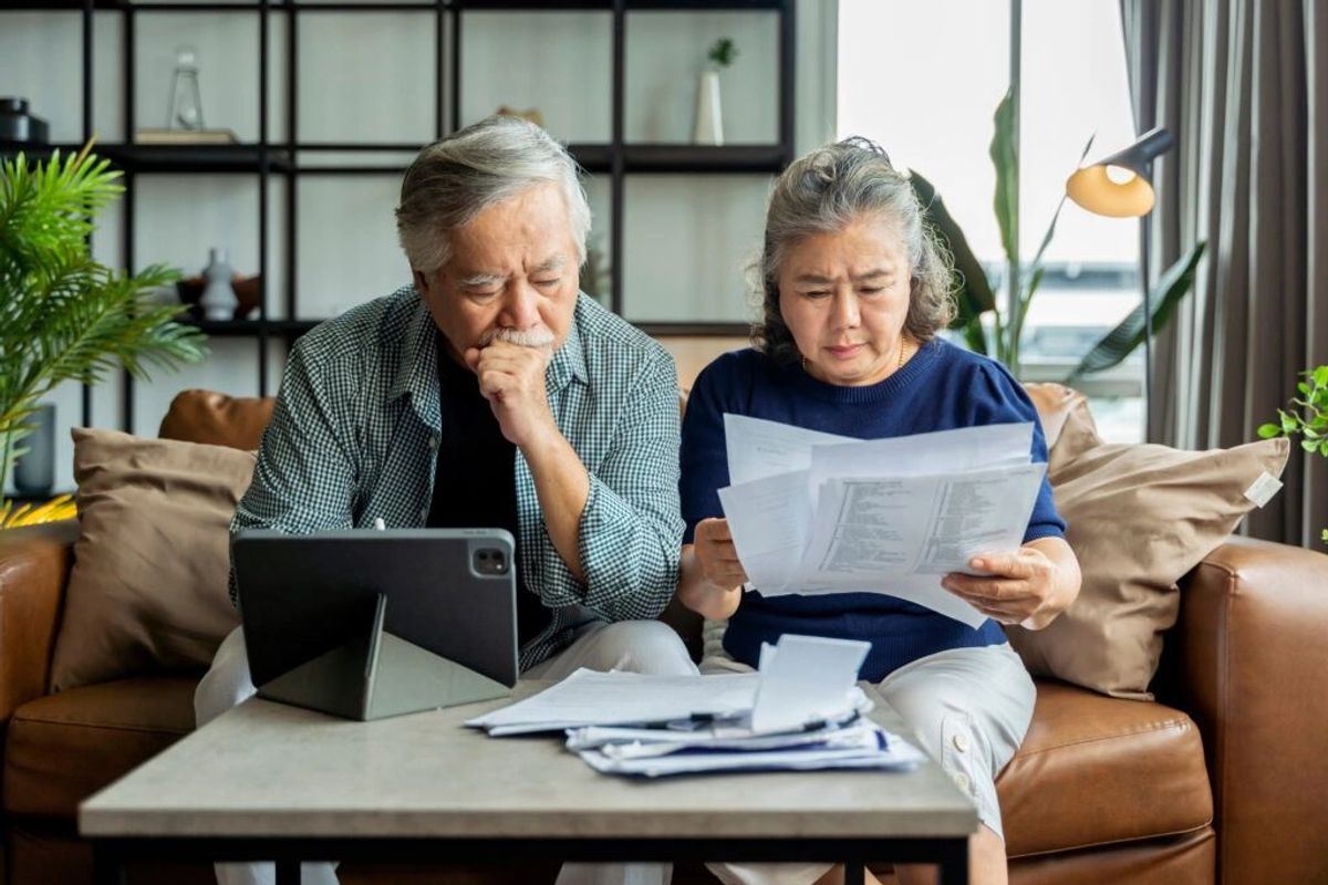 Older couple considering retirement