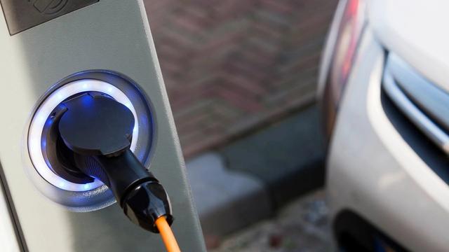 EV car is charging