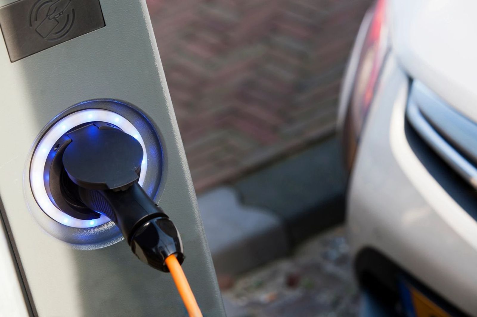 EV car is charging