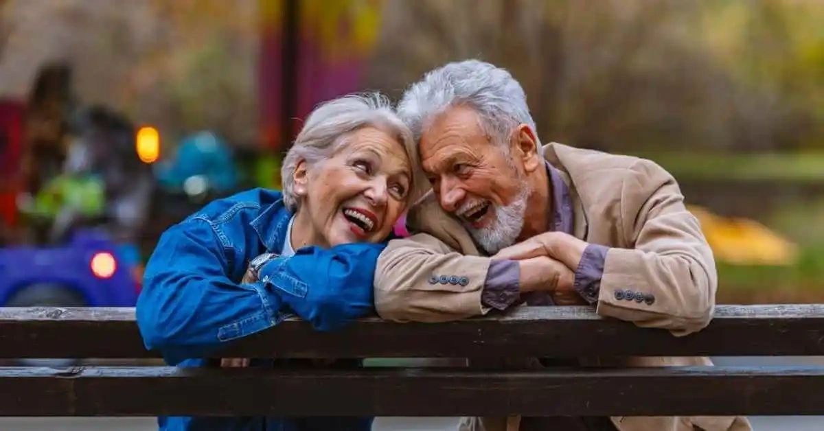 smiling retired couple
