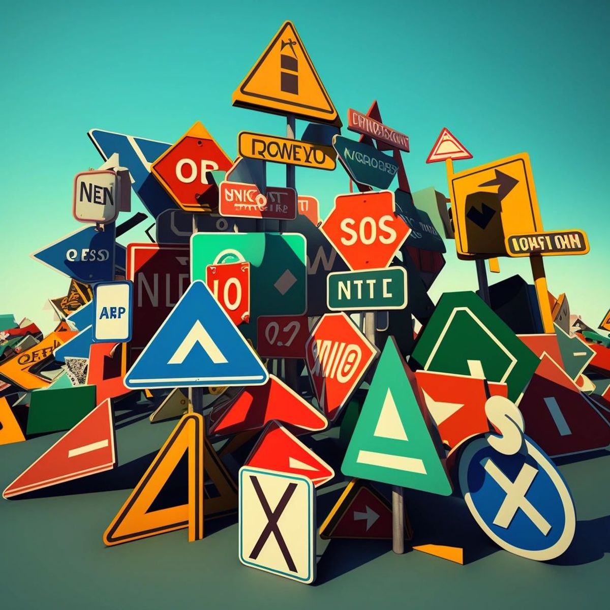 Lots of road signs