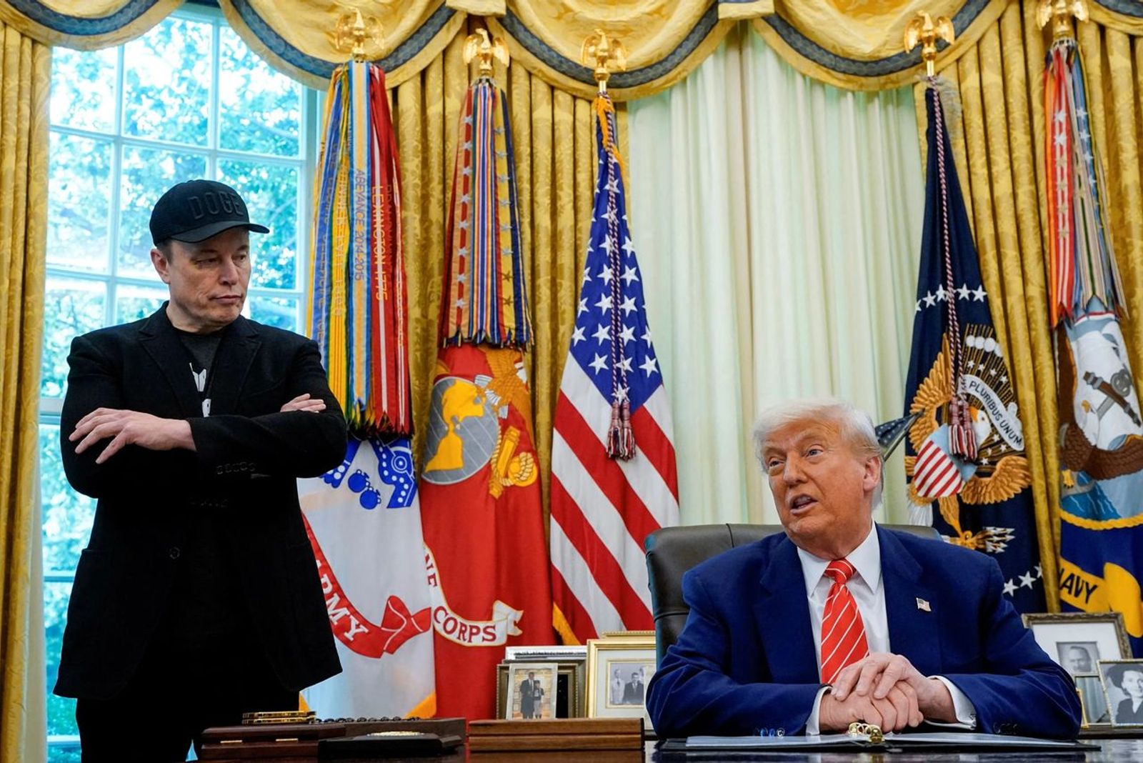 Trump and Elon in Oval Office