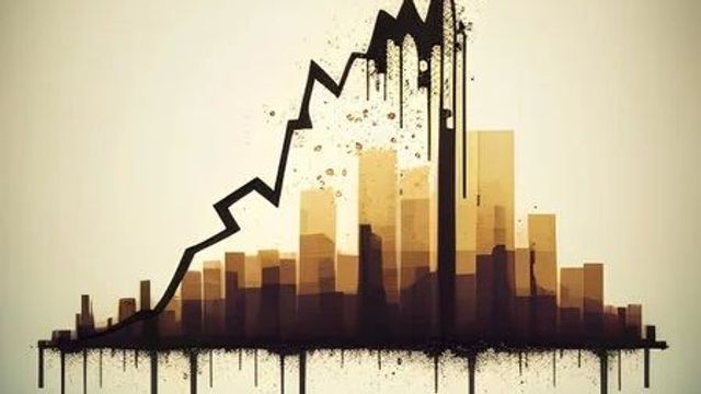 Graph showing a graph dripping and falling apart