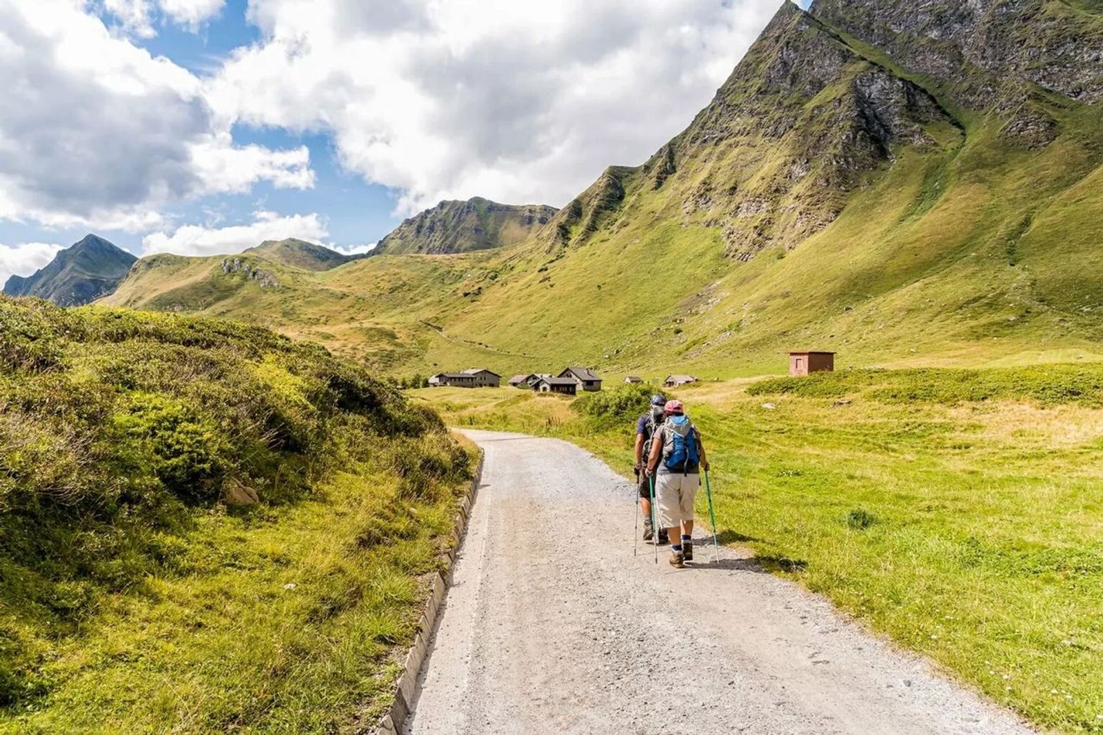Couple hiking in the mountains