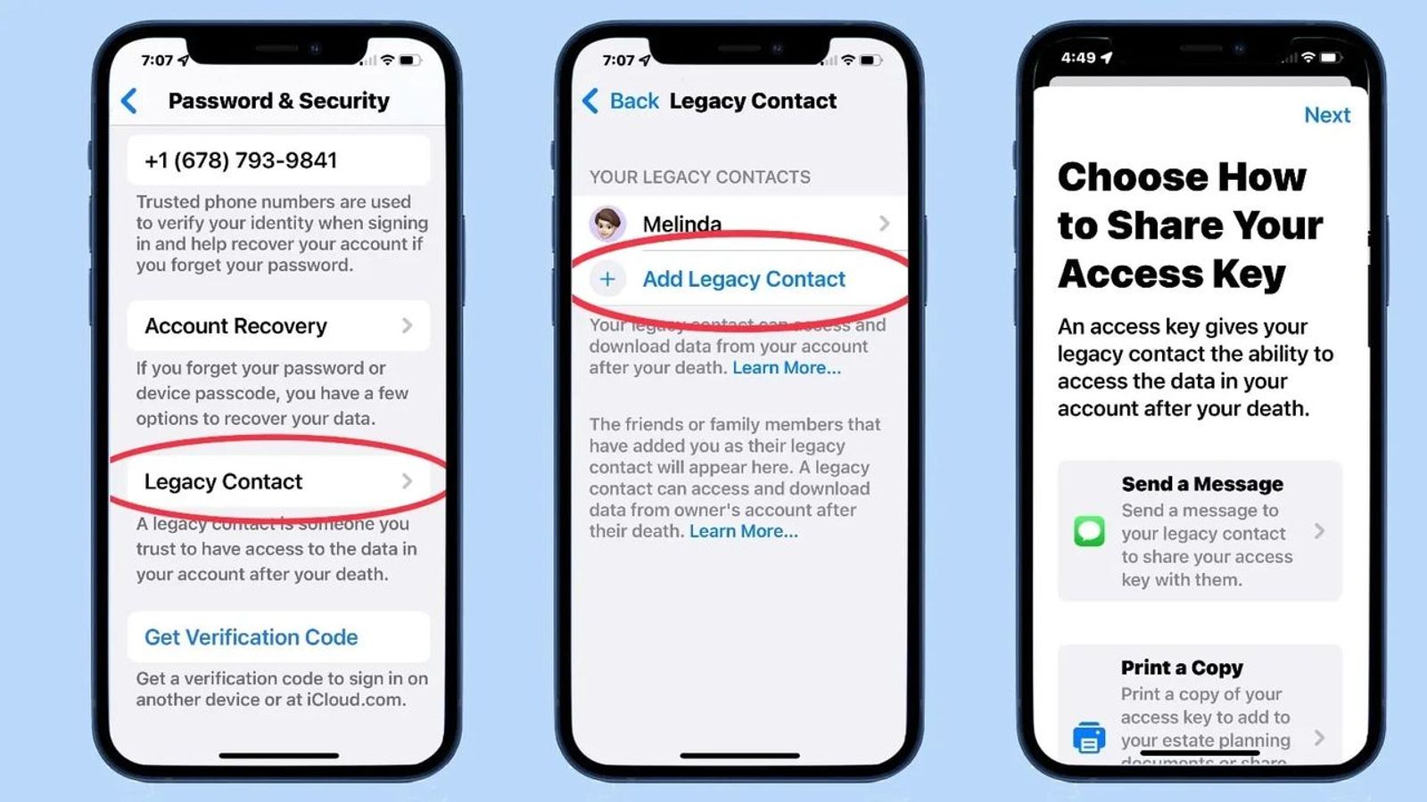 Iphone estate planning legacy contact instructions