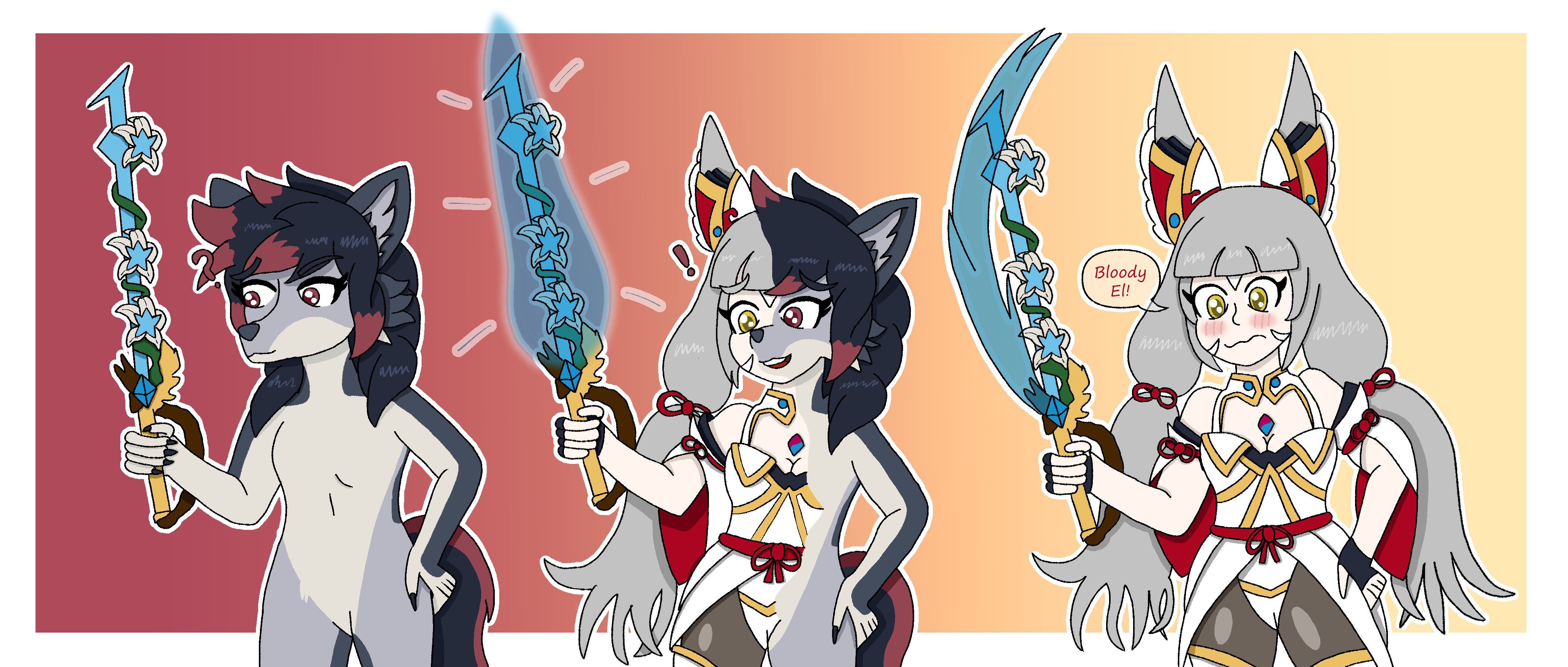 Zeydaan turning into Nia in her blade outfit, much to even her own surprise