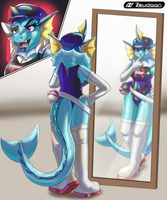 Iris the Vaporeon in the Mirror