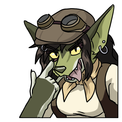 Zeydaan mid transformation into Pockets, pulling her eye and sticking her tongue out.