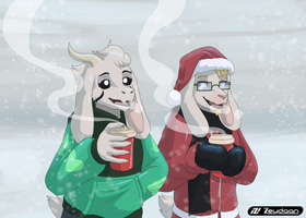 Asriel and Charms have a Coffee