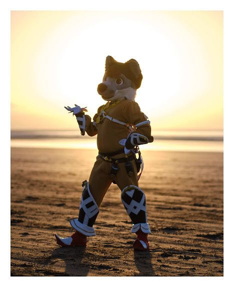 Zeydaan on a beach at sunset in Nia's full outfit.