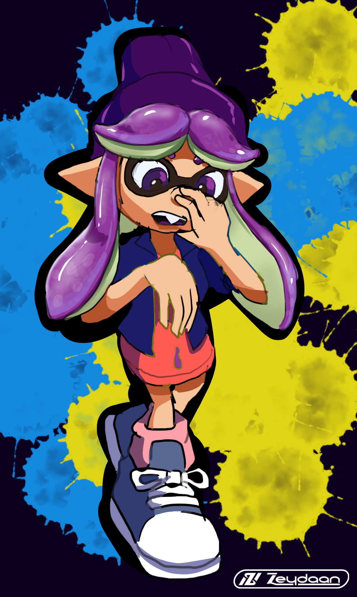 Aurora the Bunny turned into an Inkling girl