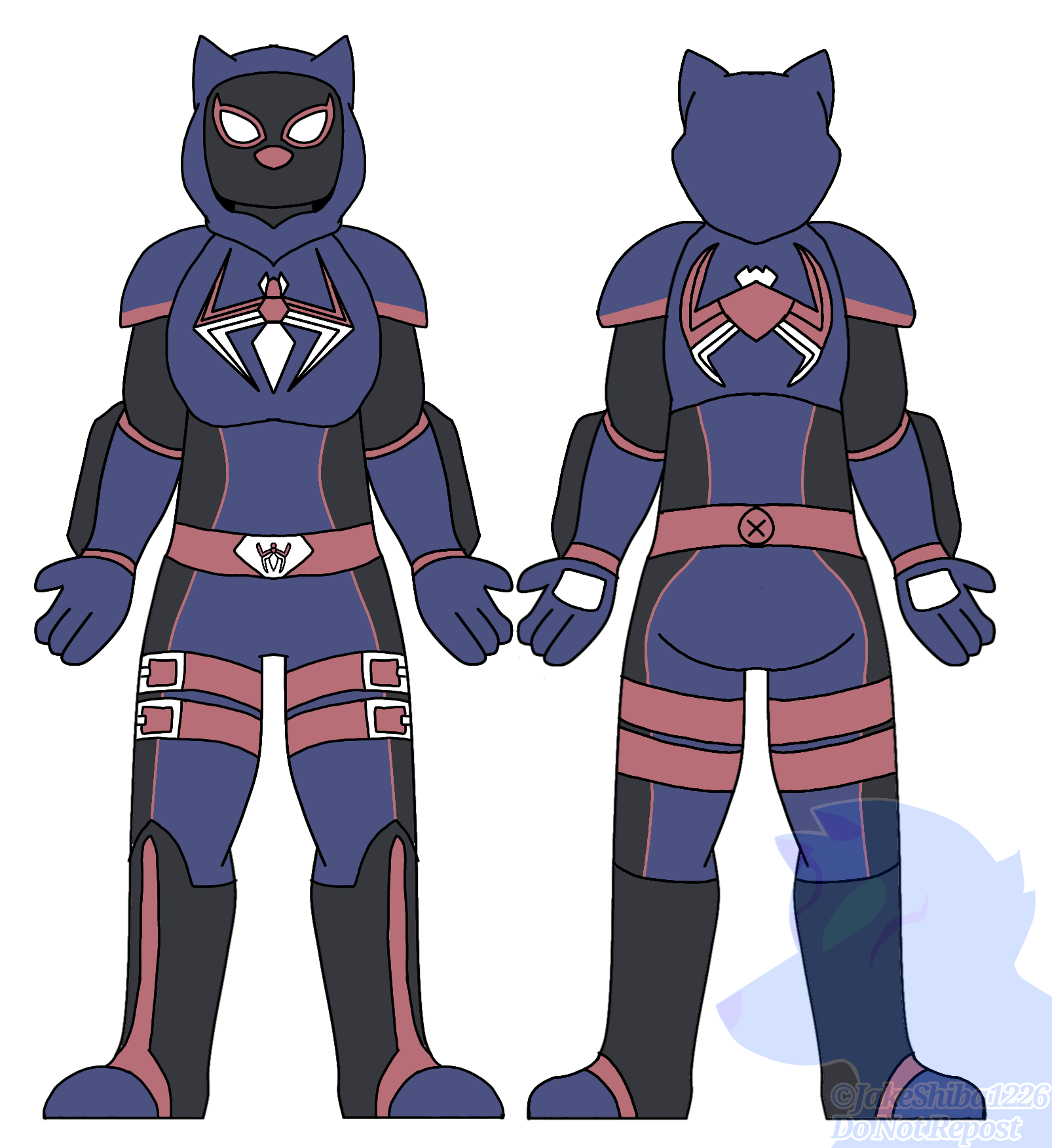 Concept designs of Zeydaan the Spider-Witch with an armor-like design.
