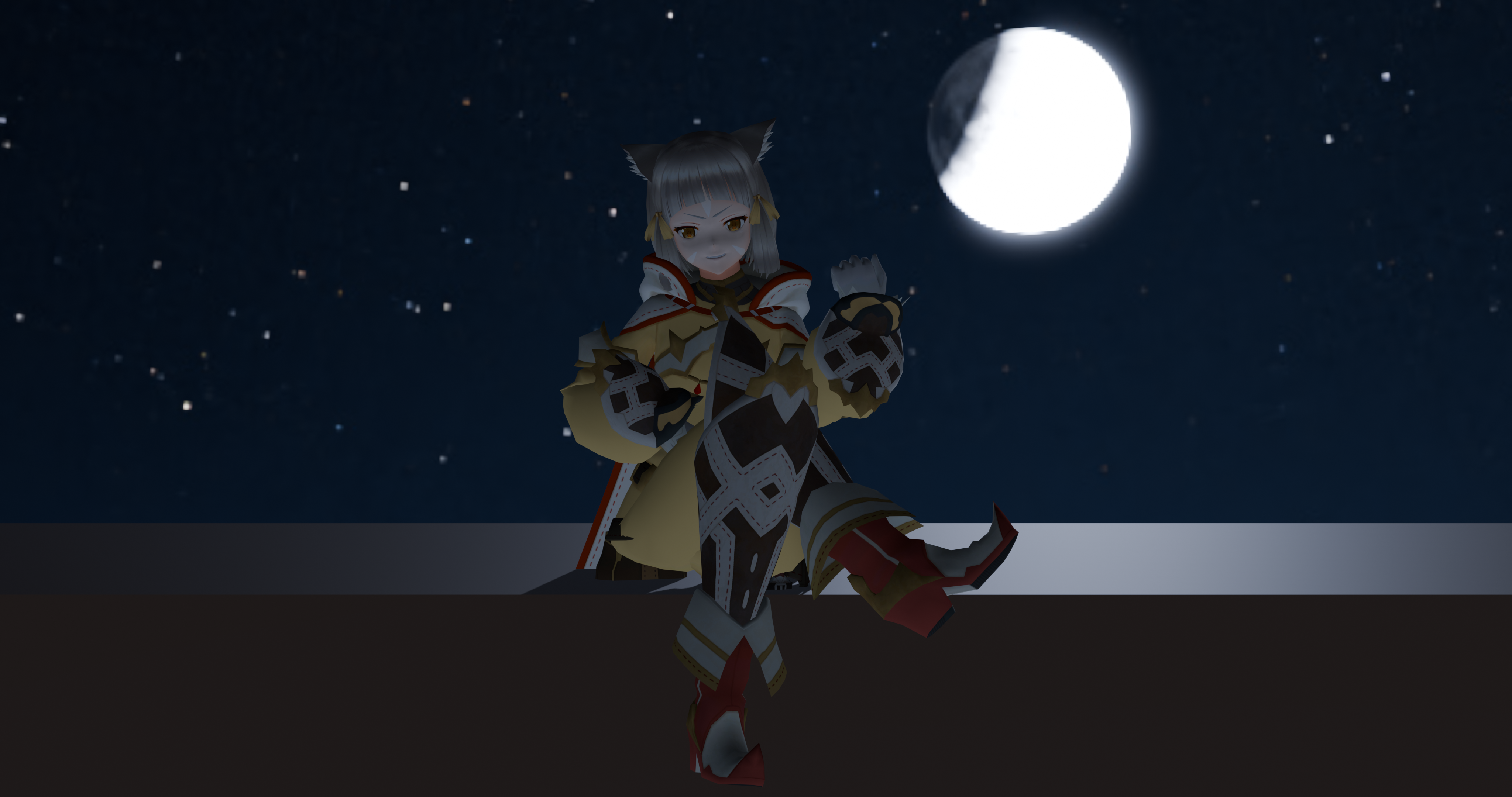 Nia sitting on a bench