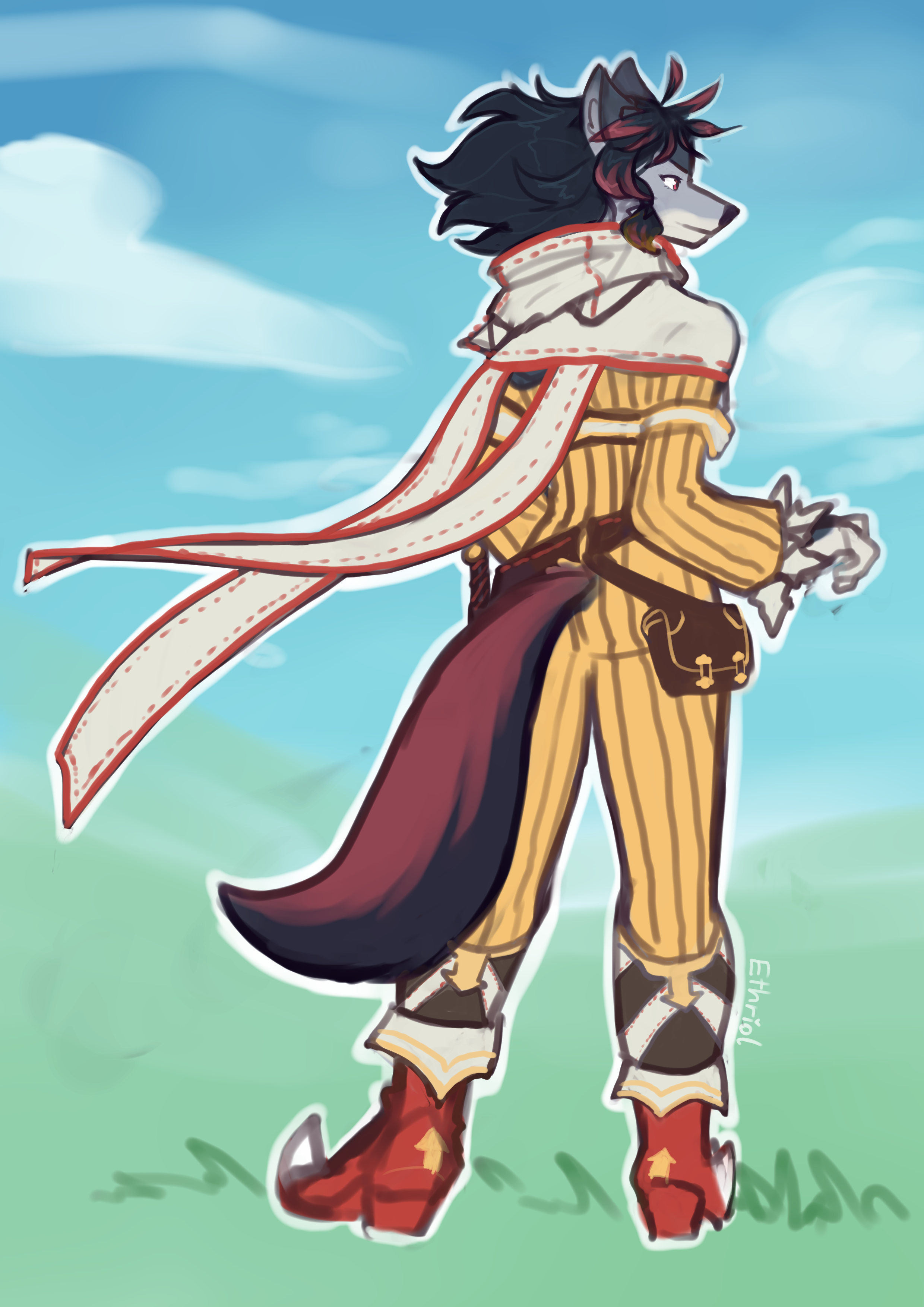 Zeydaan in Nia's outfit with her back to the camera.