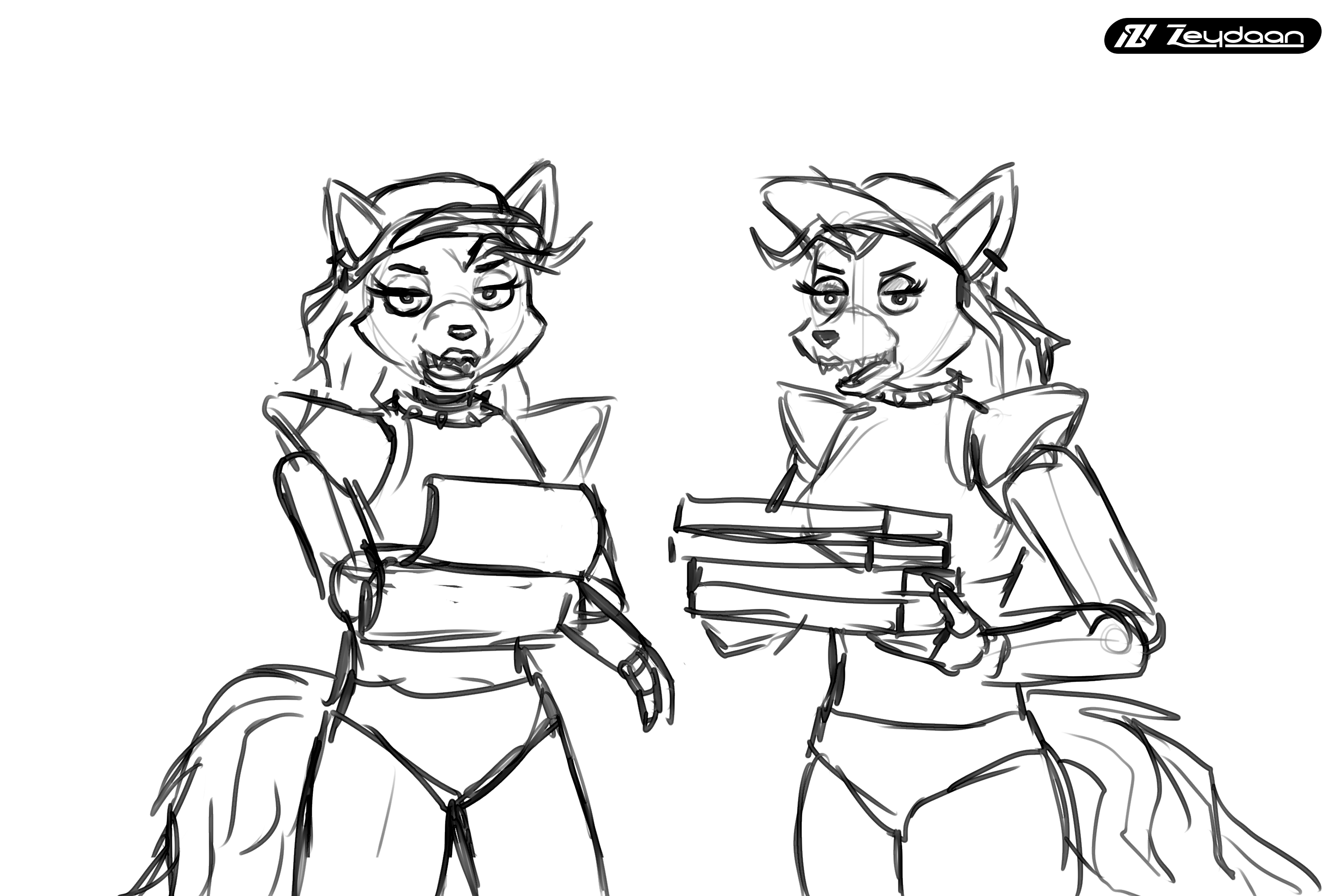 Zeydaan and Aurora turned into clones of Roxanne Wolf, delivering Pizzas while still wearing the company uniforms.