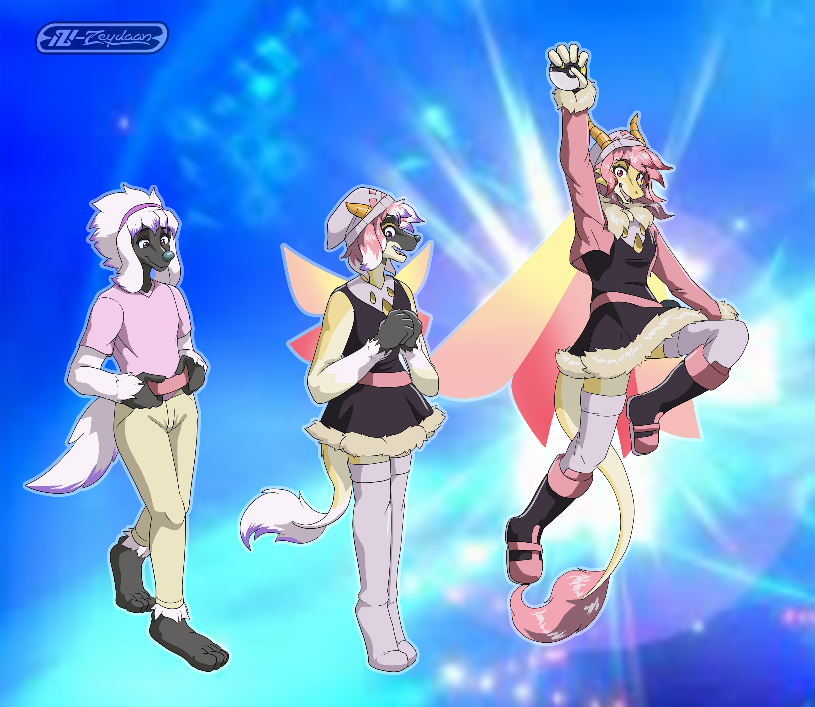 Aubrey wearing a belt- becoming Isabella in a pokémon trainer's outfit.