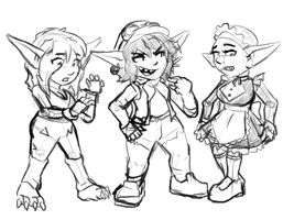 Pockets, Tiffy and Charlotte the Goblins