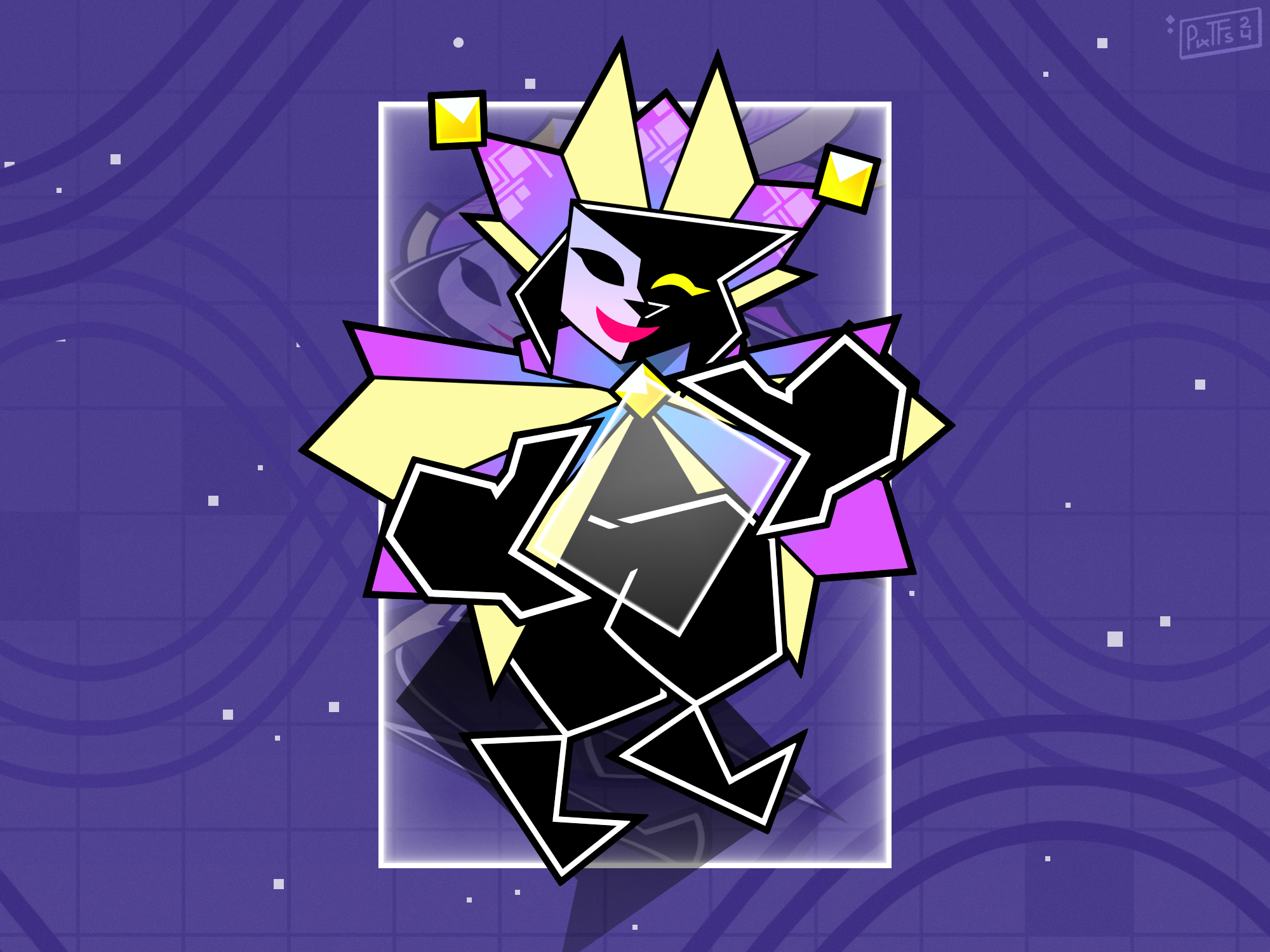 Zeydaan/Isabella fused with dimentio, summoning up a portal.
