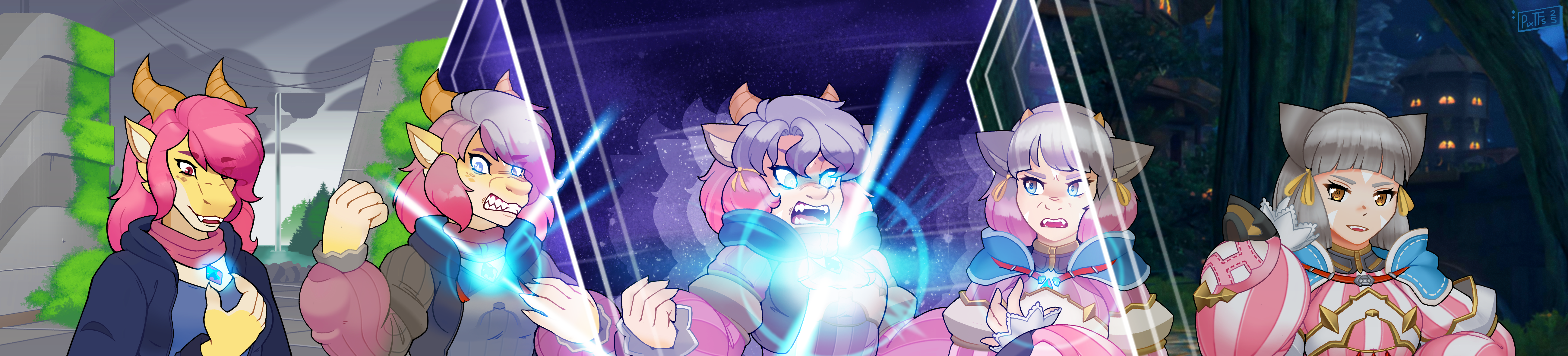 Isabella turning into Nia through the use of a dodgy core crystal-