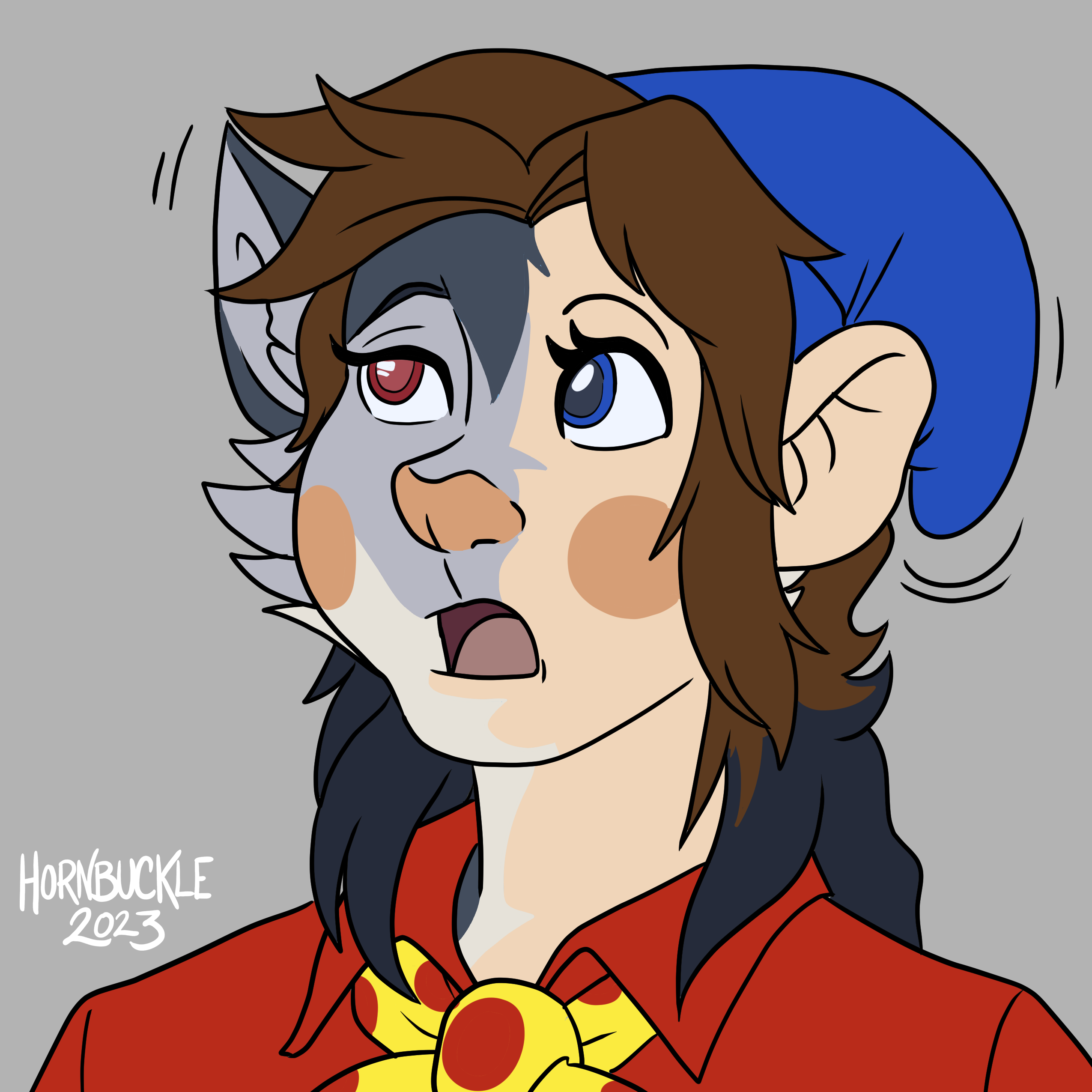 Zeydaan turning into Noddy- her mind changing as their hat grows longer behind his head.