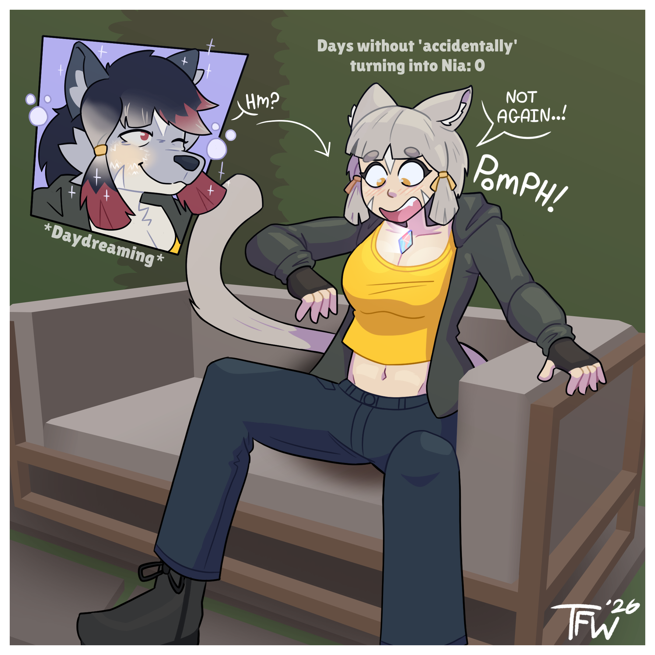 Zeydaan Daydreaming while unintentionally turning into Nia "Days without 'accidentally' turning into Nia: 0" "NOT AGAIN..!"