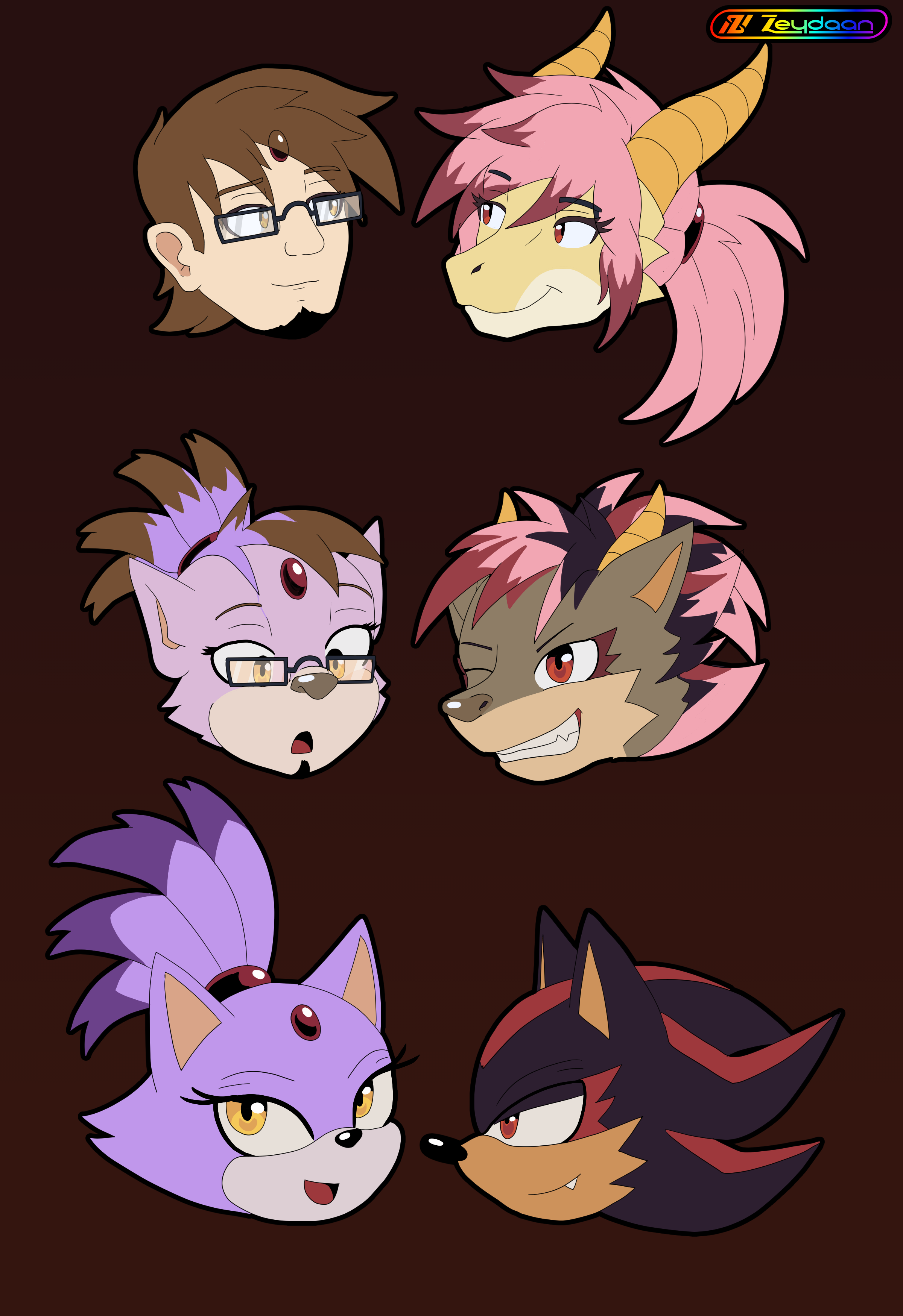 Agent turning into Blaze the Cat while Isabella turns into Shadow the Hedgehog
