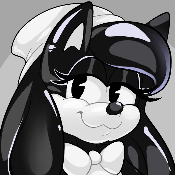 Mimsy the magnificent fully formed in a rubbery inky sheen.