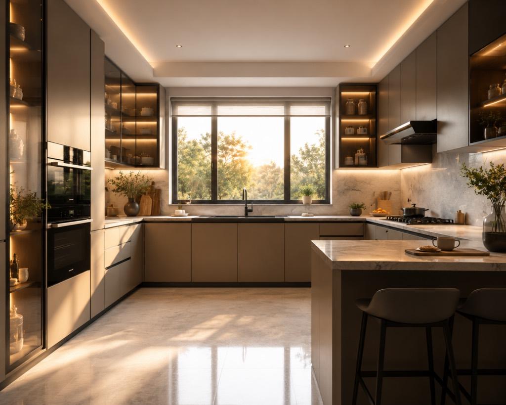 Luxury Interior in Ramky The Spectrum Hyderabad, interior detail 2 by Simplify Home