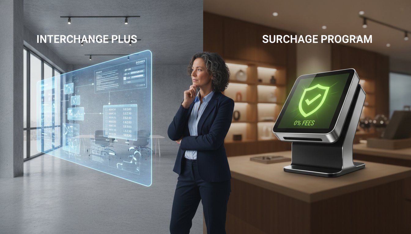 Interchange Plus Pricing vs. Surcharge Program: 2026 Comparison Guide