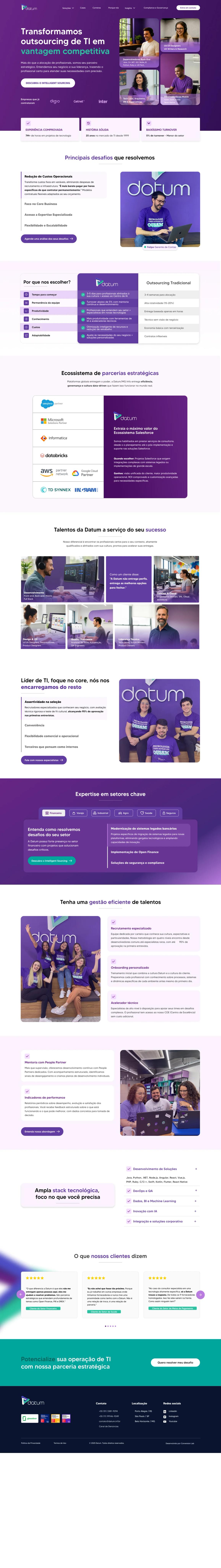 Datum — Páginas de serviço — Depois