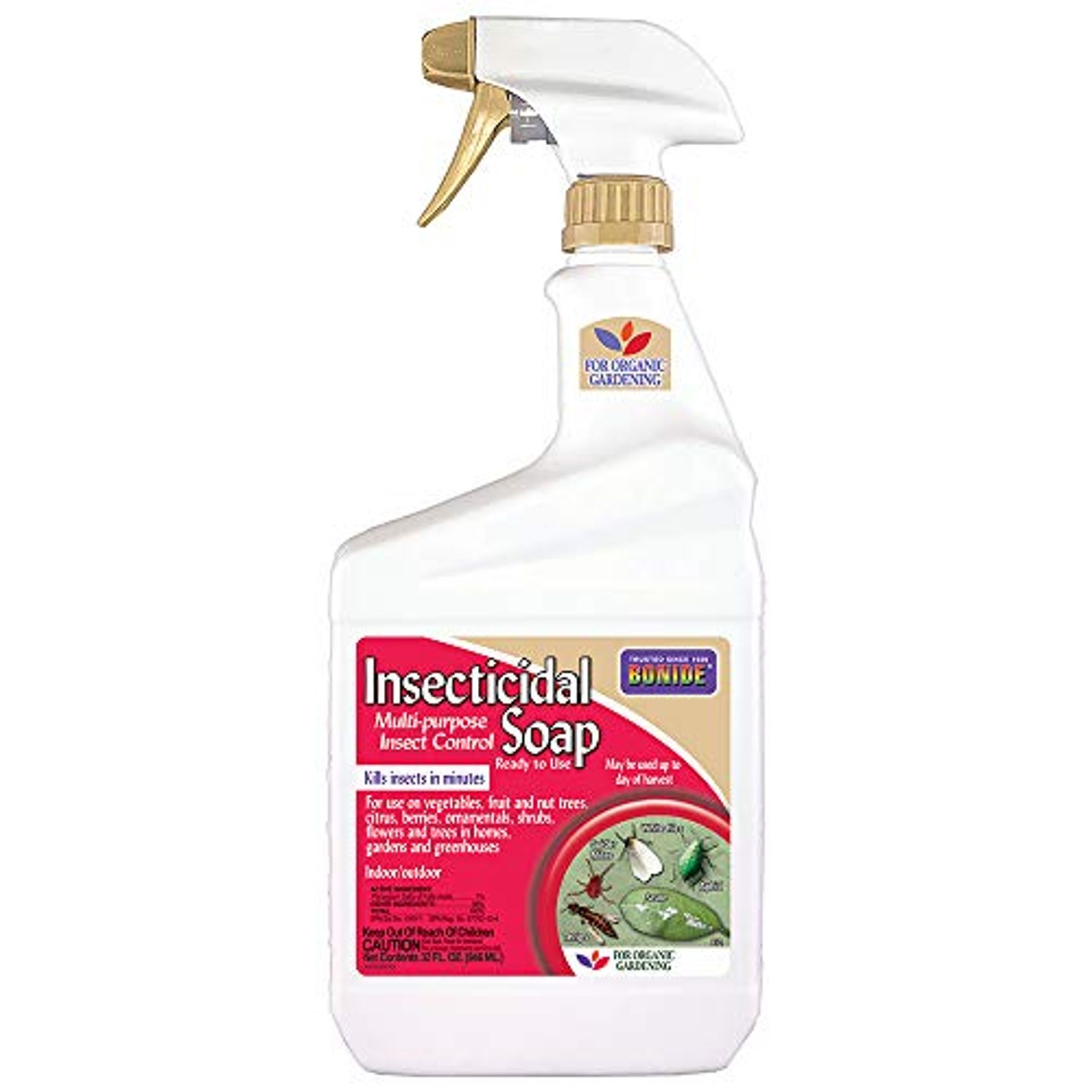 Bonide Insecticidal Soap, 32 oz Ready-to-Use Spray Multi-Purpose Insect Control for Organic Gardening Indoor and Outdoor