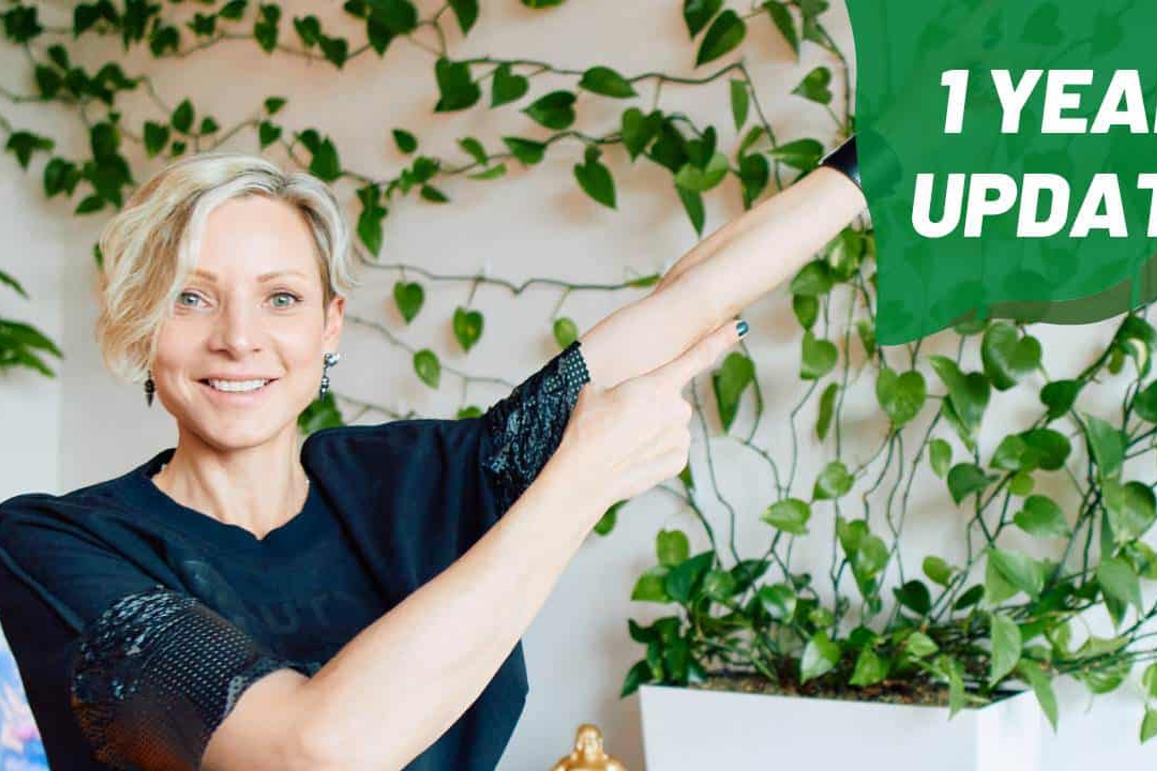 1 Year Update On Green Wall + Repotting Overgrown Pothos