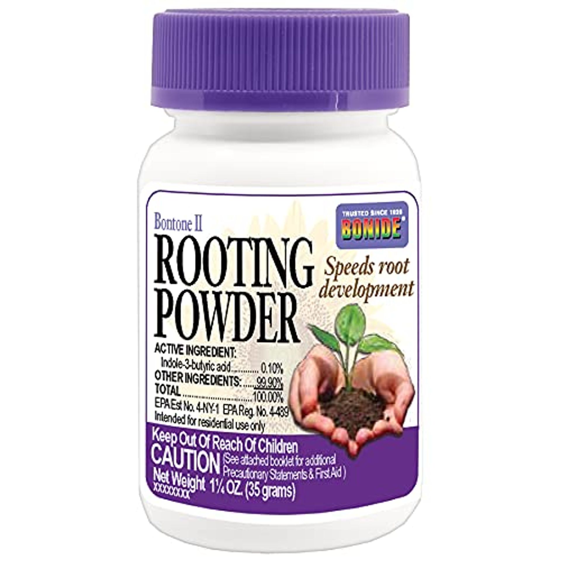 Bonide Bontone II Rooting Powder, 1.25 oz Ready-to-Use Dust for Houseplants and Transplants Speeds Root Development