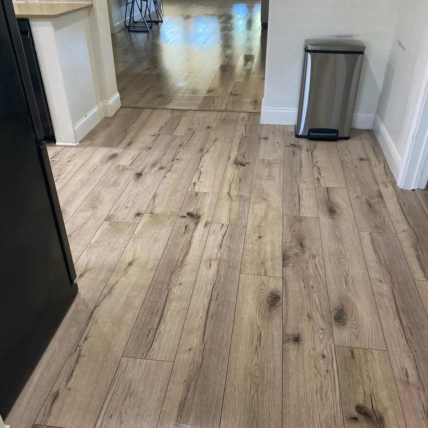 Clean, empty room with wood floors