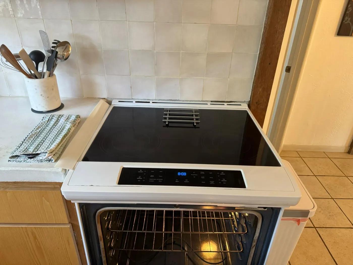 Cleaned stovetop and counter