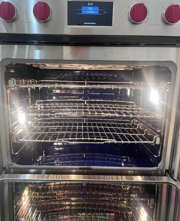 Oven interior after cleaning