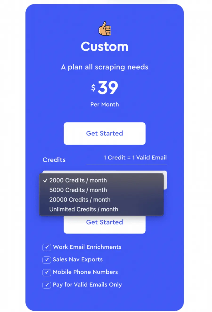 lyne.ai linkedin scraper pricing